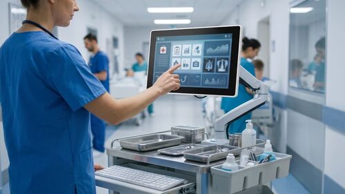 Últimas soluções da empresa sobre PCs All-in-One com Toque Capacitivo: Computação Higiênica para Estações de Trabalho Hospitalares
