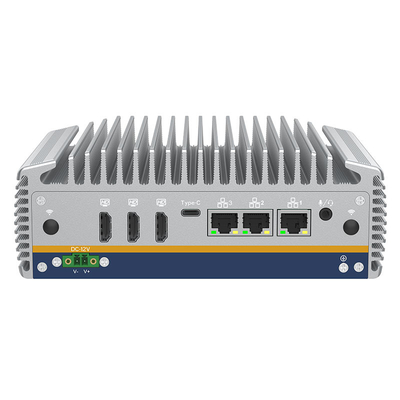Bom preço Frio passivo Mini PC sem ventilador 14a geração Intel Core Ultra com AI NPU 3 * HD-MI 3 * 2.5G RJ45 1 * Tipo-C em linha
