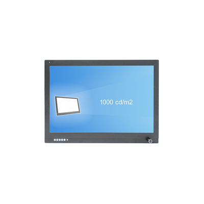 Bom preço Monitor claro IP65 do LCD do brilho alto do redutor do sensor com vidro moderado 2mm em linha