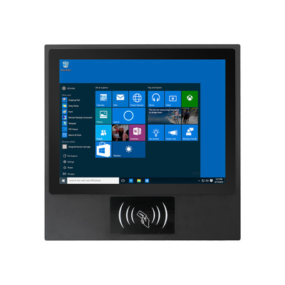Bom preço PC industrial antivibração tudo em um com leitor de cartão RFID 8G RAM 256G SSD para quiosque em linha