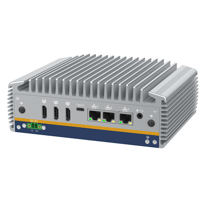 Bom preço Mini PC industrial incorporado sem ventilador de alto desempenho DDR5 M.2 2280 3*Intel i226-V, suporte a quad-display em linha