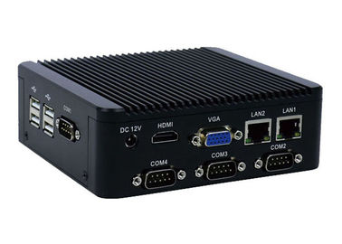 Bom preço 4 computador encaixado Fanless 6 USB do mini PC Fanless industrial de COM RS232 para o terminal da saída da entrada em linha