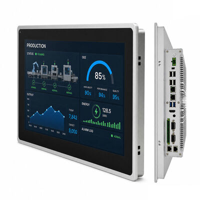Bom preço PC de painel táctil incorporado com brilho de 1000 nits, IP65 à prova d'água na frente e amplo intervalo de temperatura de -20°C a 70°C para aplicações industriais em linha