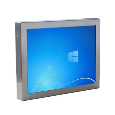 Bom preço O caso de aço inoxidável 21,5 avança o tela táctil Resistive do fio industrial do monitor 5 do painel do LCD em linha